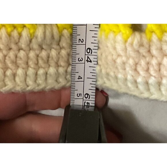 Vintage Handmade Granny Square Crochet Blanket Throw 65"x 40" Cotton Blend - Picture 3 of 4